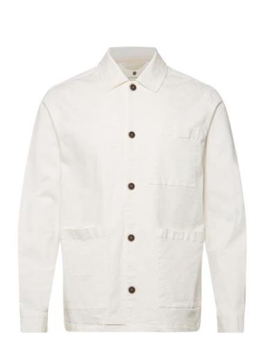 Akoscar Cotton Overshirt Tops Overshirts White Anerkjendt