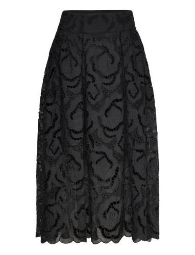 Cmrotra-Skirt Knælang Nederdel Black Copenhagen Muse