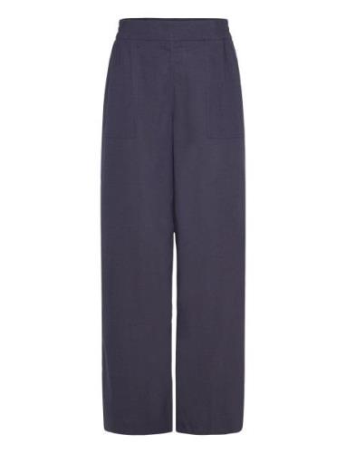 Lineafv Work Bottoms Trousers Wide Leg Navy FIVEUNITS