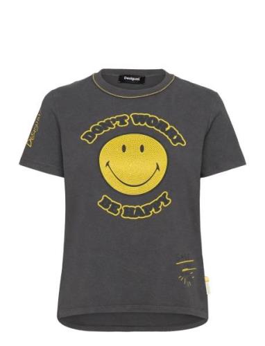 More Smiley Tops T-shirts & Tops Short-sleeved Grey Desigual