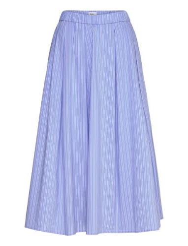 Jorina A-Line Skirt Knælang Nederdel Blue Stylein