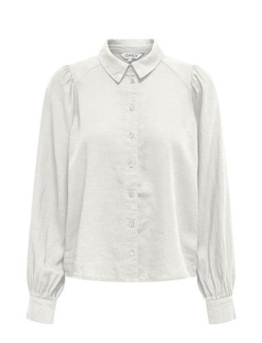 Onlcaro L/S Linen Bl Puff Shirt Cc Pnt Tops Shirts Long-sleeved White ...
