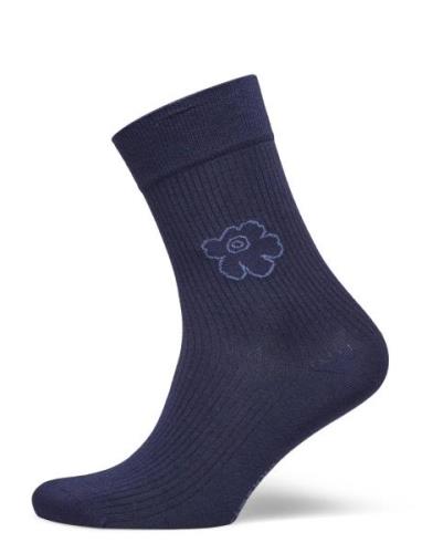 Taipuisa Unikko Lingerie Socks Regular Socks Navy Marimekko