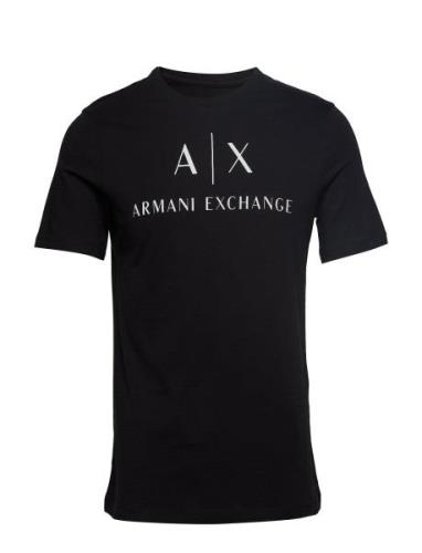 Man Jersey T-Shirt Tops T-Kortærmet Skjorte Black Armani Exchange