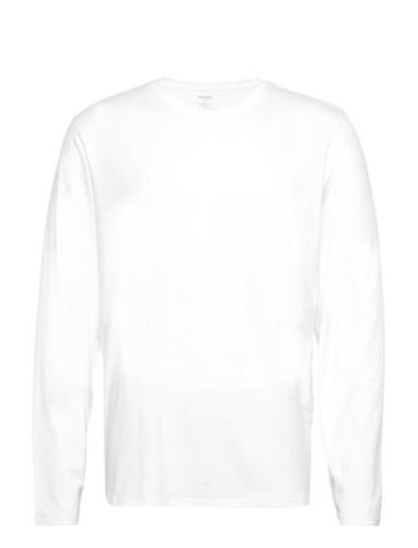 Long Sleeve Tee Bamboo Tops T-Langærmet Skjorte White Resteröds