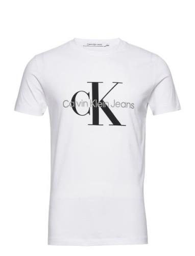 Core Monologo Slim Tee Tops T-Kortærmet Skjorte White Calvin Klein Jea...