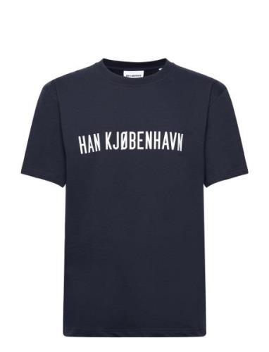 Hk Logo Boxy Tee S/S Designers T-Kortærmet Skjorte Navy HAN Kjøbenhavn