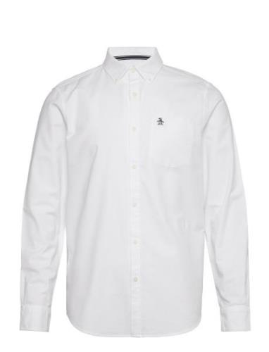 Ls Eco Oxford W Pckt Tops Shirts Casual White Original Penguin