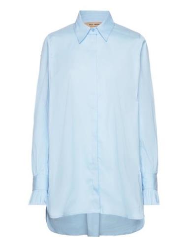 Enola Fancy Shirt Tops Shirts Long-sleeved Blue MOS MOSH