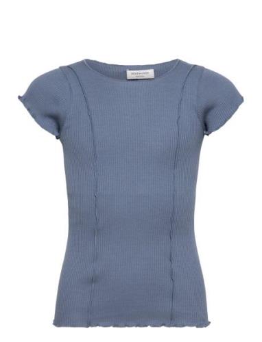 Cotton T-Shirt Tops T-Kortærmet Skjorte Blue Rosemunde Kids