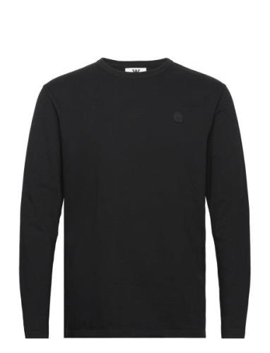 Mel Long Sleeve Gots Tops T-Langærmet Skjorte Black Double A By Wood W...
