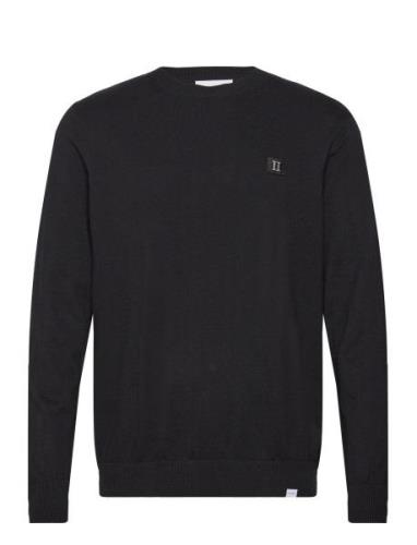 Etienne Patch Knit Tops Knitwear Round Necks Black Les Deux