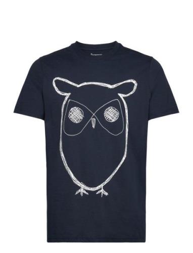 Alder Big Owl Tee - Gots/Vegan Tops T-Kortærmet Skjorte Blue Knowledge...