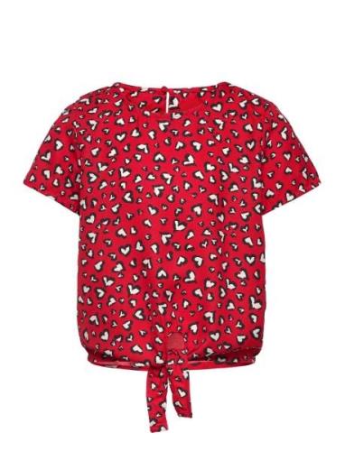 Kogpalma Knot S/S Top Ptm Tops T-Kortærmet Skjorte Red Kids Only