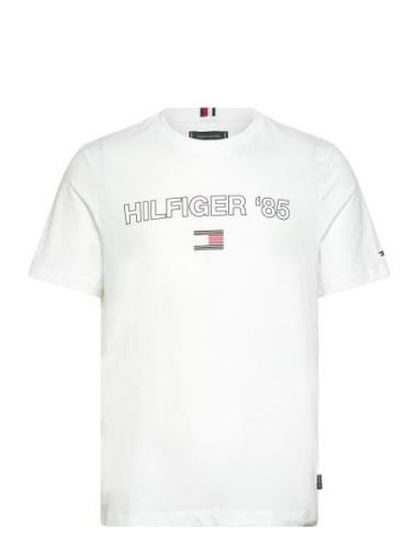 Hilfiger 85 Tee Tops T-Kortærmet Skjorte White Tommy Hilfiger