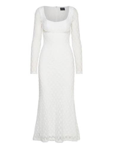 Adoni Lace Midi Dress Knælang Kjole White Bardot