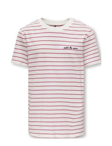 Kobharry S/S Stripe Tee Box Jrs Tops T-Kortærmet Skjorte Red Kids Only