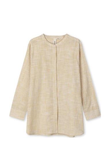 Monochrome Lines Ida Shirt Top Beige Juna