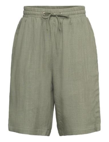 Tanja Linen Shorts Bottoms Shorts Khaki Green Grunt