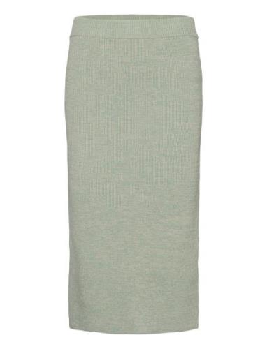 Kenzie Knitted Midi Skirt Knælang Nederdel Green Malina