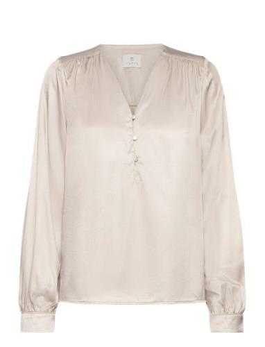 Kalaura Blouse Tops Blouses Long-sleeved Beige Kaffe