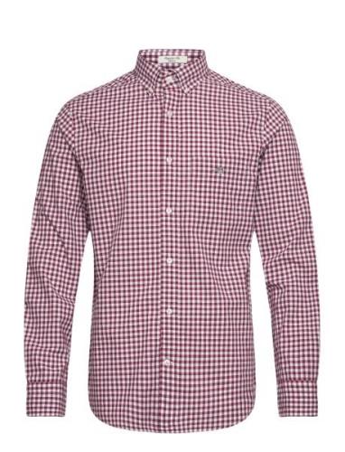 Reg Classic Poplin Gingham Shirt Tops Shirts Casual Red GANT