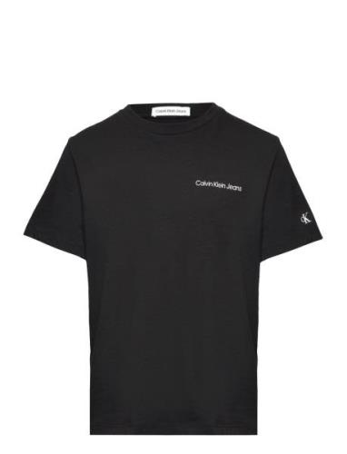 Chest Inst. Logo Ss T-Shirt Tops T-Kortærmet Skjorte Black Calvin Klei...