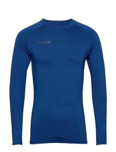 Hml First Performance Jersey L/S Sport T-Langærmet Skjorte Blue Hummel