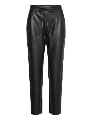 Kavilla Pants 7/8 Bottoms Trousers Leather Leggings-Bukser Black Kaffe
