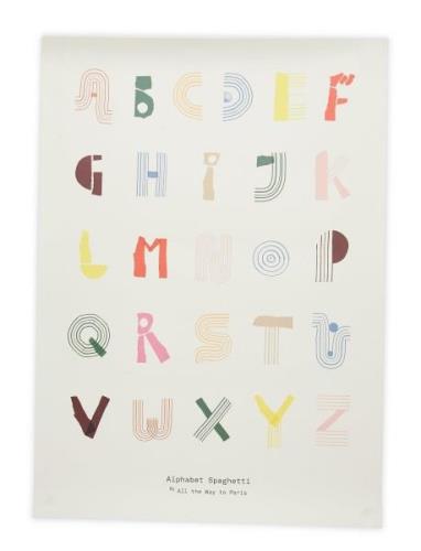 Alphabet Spaghetti Eng, Multi-Colour - 50X70 Home Kids Decor Posters &...