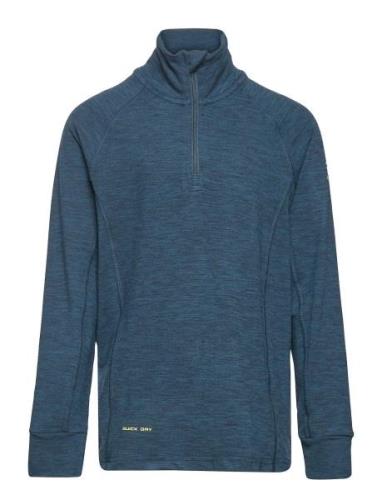 Lopez Melange Midlayer Sport Sweatshirts & Hoodies Sweatshirts Blue Zi...