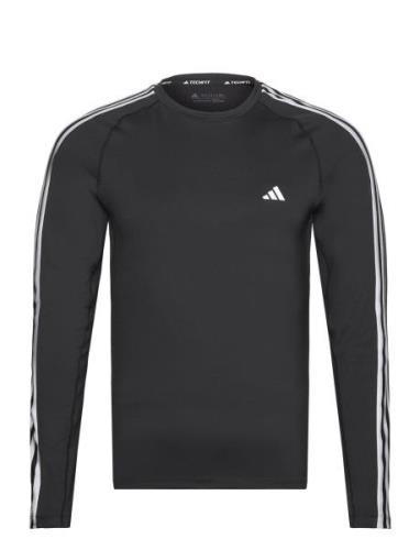 Tf 3S Ls Tee Sport T-Langærmet Skjorte Black Adidas Performance