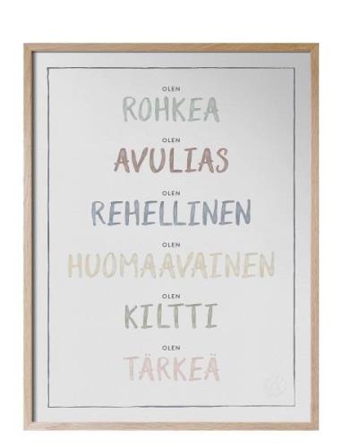 Olen, Dusty Pastel - Jag Är På Finska Home Kids Decor Posters & Frames...