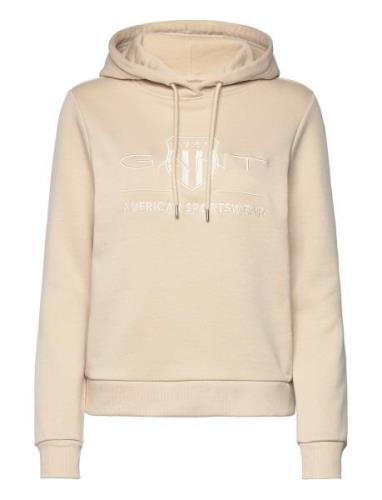 Tonal Archive Shield Hoodie Tops Sweatshirts & Hoodies Hoodies Beige G...