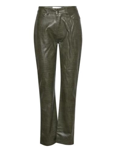 Haze Croc Pants Bottoms Trousers Leather Leggings-Bukser Khaki Green H...