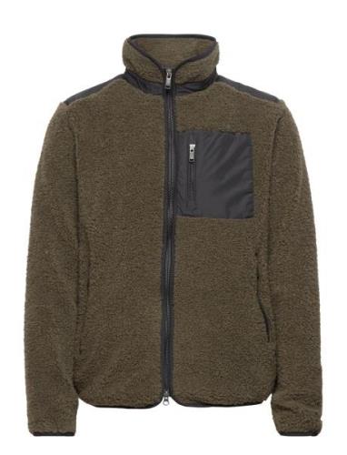 Benny Pile Jacket Tops Sweatshirts & Hoodies Fleeces & Midlayers Khaki...