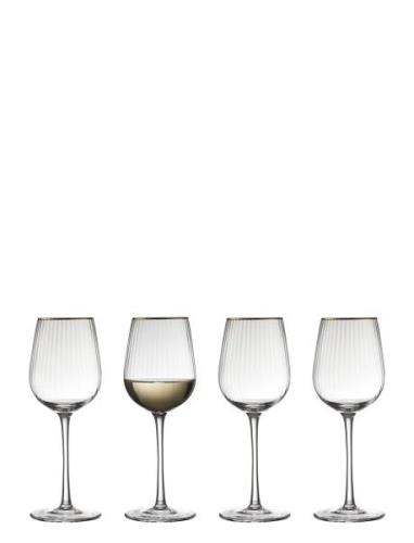 Hvidvinsglas Palermo Gold 30 Cl 4 Stk. Home Tableware Glass Wine Glass...