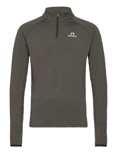 Nwlpace Half Zip Sport T-Langærmet Skjorte Grey Newline