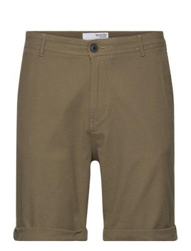 Slhcomfort-Luton Flex Shorts W Bottoms Shorts Chinos Shorts Khaki Gree...