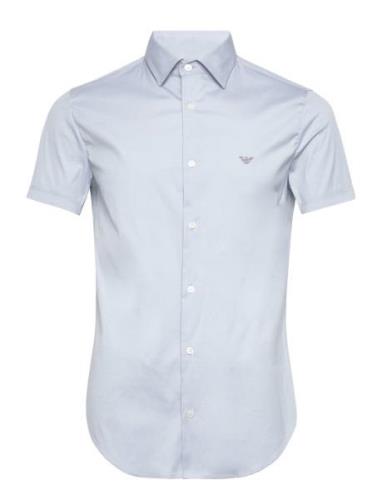 Shirt Designers Shirts Short-sleeved Blue Emporio Armani