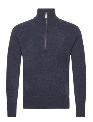 Slhrodney Ls High Neck Half Zip Tops Knitwear Half Zip Jumpers Navy Se...