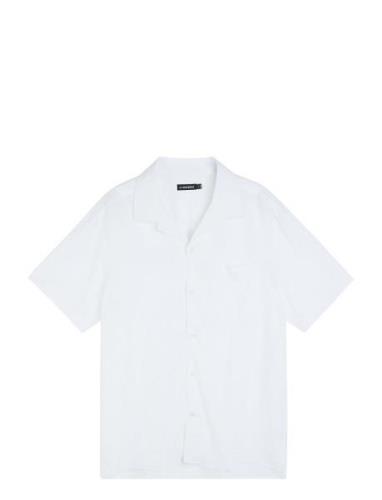 Linen Melange Ss Reg Shirt Designers Shirts Short-sleeved White J. Lin...