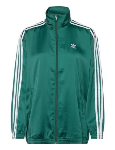 Satin Tt Loose Sport Sweatshirts & Hoodies Sweatshirts Green Adidas Or...