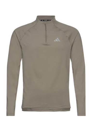 Gym+ 1/4Zip Sport Sweatshirts & Hoodies Fleeces & Midlayers Brown Adid...