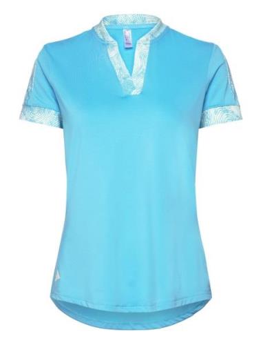 W Ult C Prt Ss Sport T-shirts & Tops Polos Blue Adidas Golf