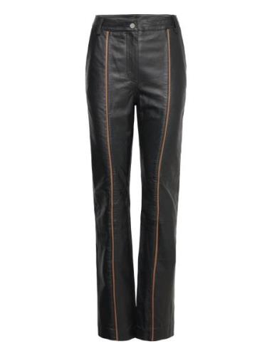 Leather Slim Pants Bottoms Trousers Leather Leggings-Bukser Black REMA...