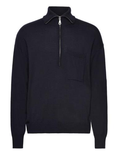 Tom Half-Zip Merino Sweater Tops Knitwear Half Zip Jumpers Navy Lexing...