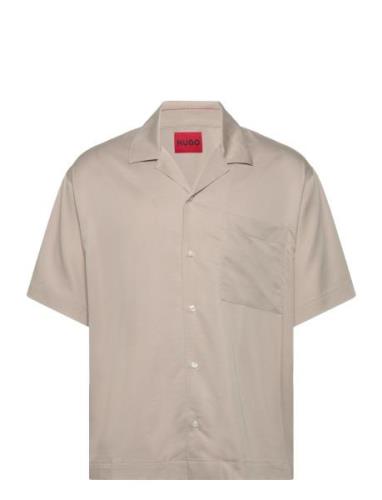 Egeeno Designers Shirts Short-sleeved Beige HUGO