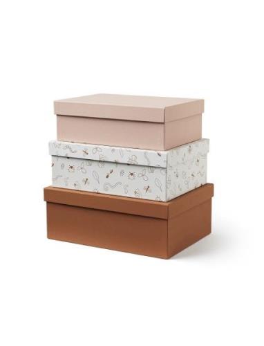 Storage Boxes 3 Set Pink Home Kids Decor Storage Storage Boxes Multi/p...