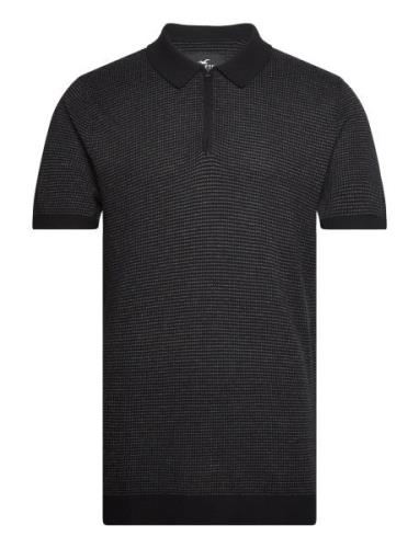 Hco. Guys Sweaters Tops Knitwear Short Sleeve Knitted Polos Black Holl...